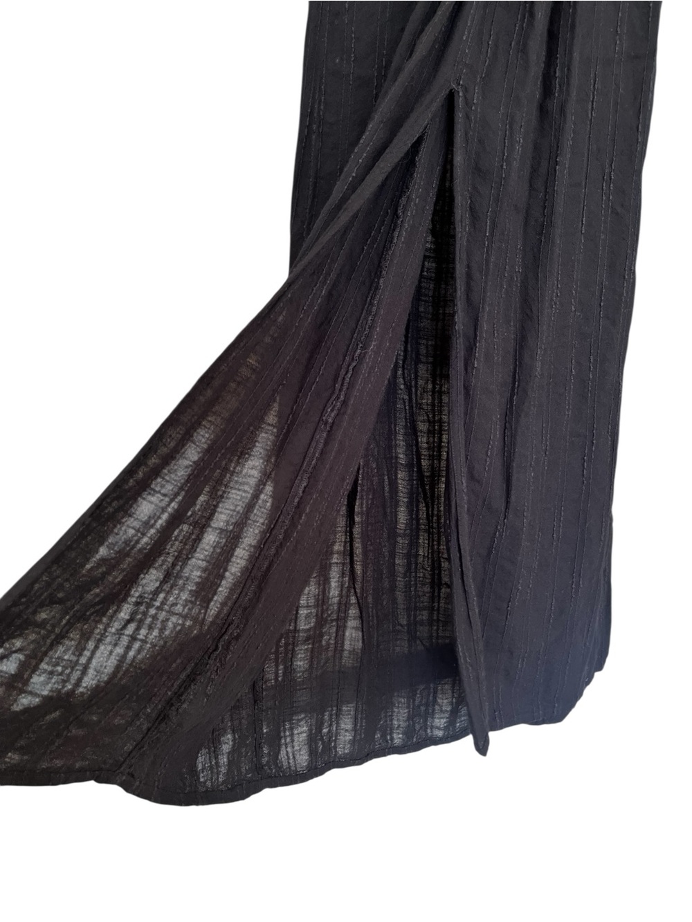 L*Space Down The Line Black Textured Dress Plunging Neckline Coverup Small - Picture 7 of 10